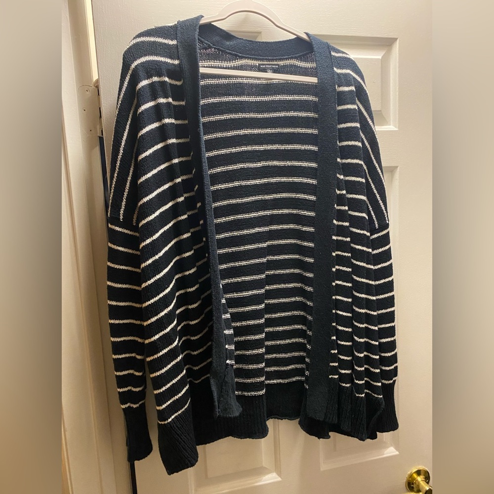 Who What Wear black and white striped cardigan